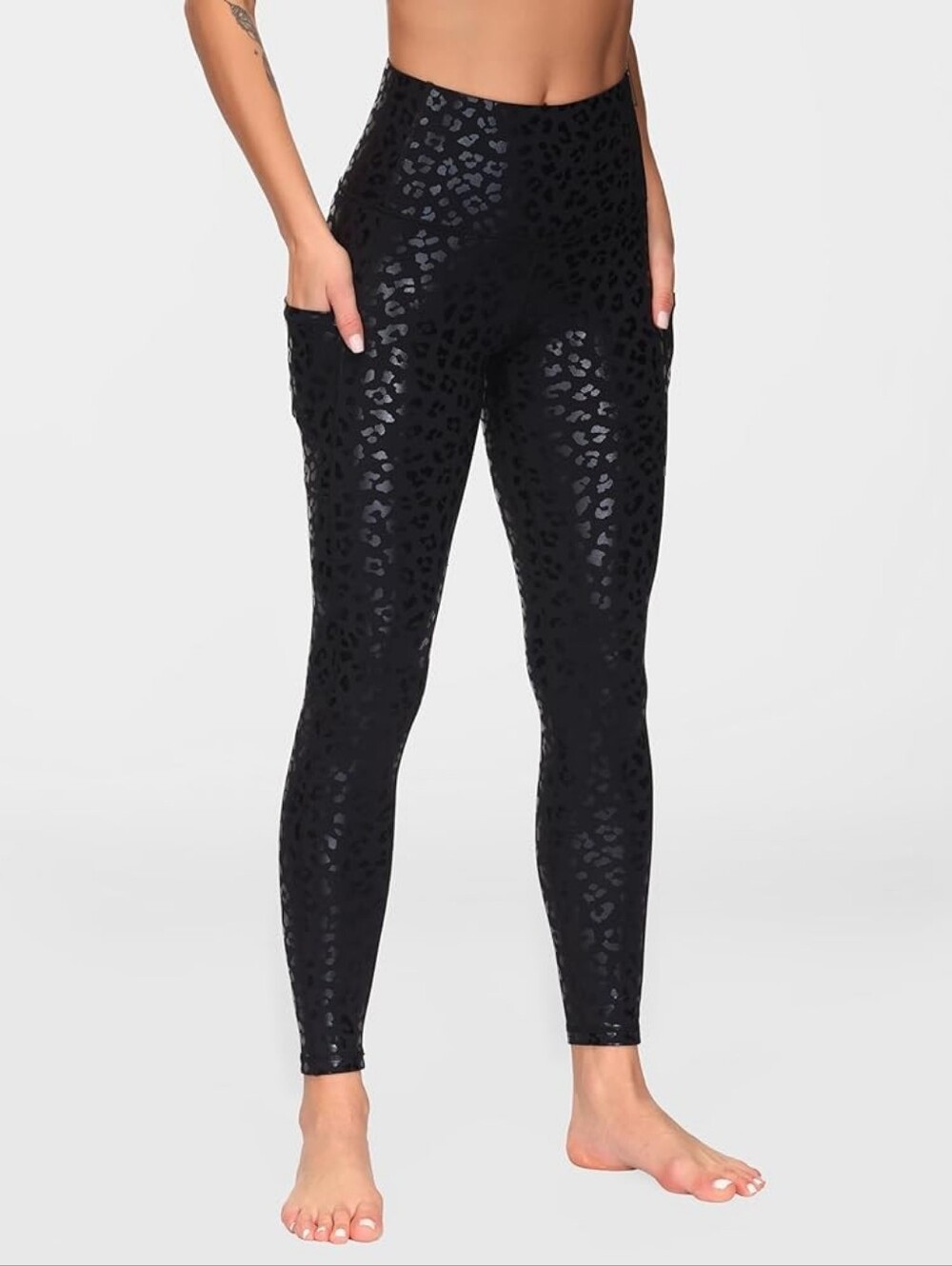 TGP The Gym People Black Leopard Active Leggings